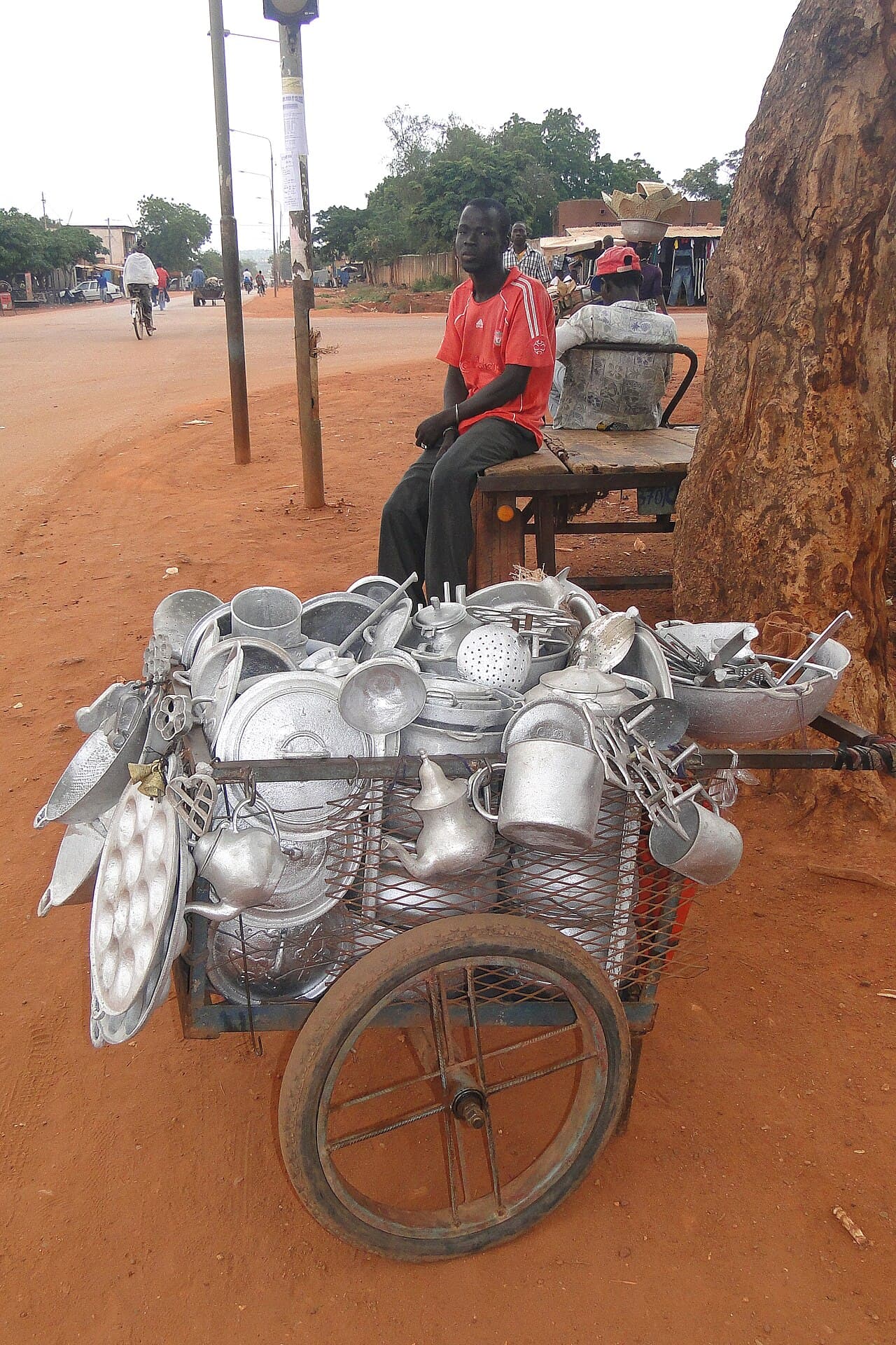 Household goods vendor in Bobo-Dioulasso.